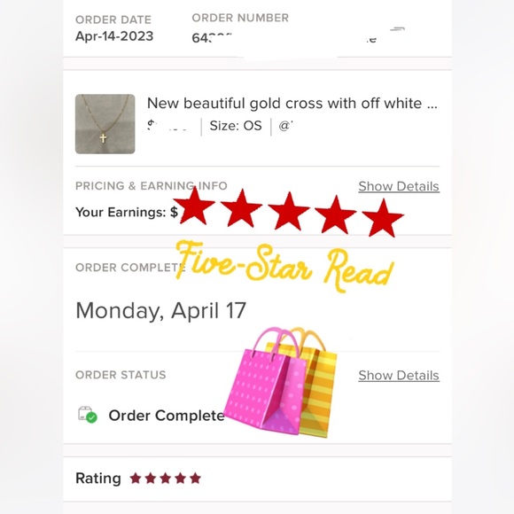 New beautiful gold cross with off white enamel on cross - Picture 2 of 5